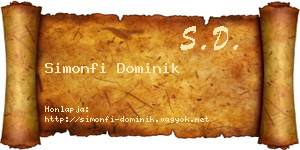 Simonfi Dominik névjegykártya